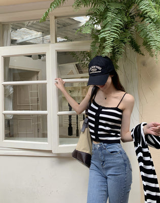 レディース長袖ボーダーニットトップス2点セット